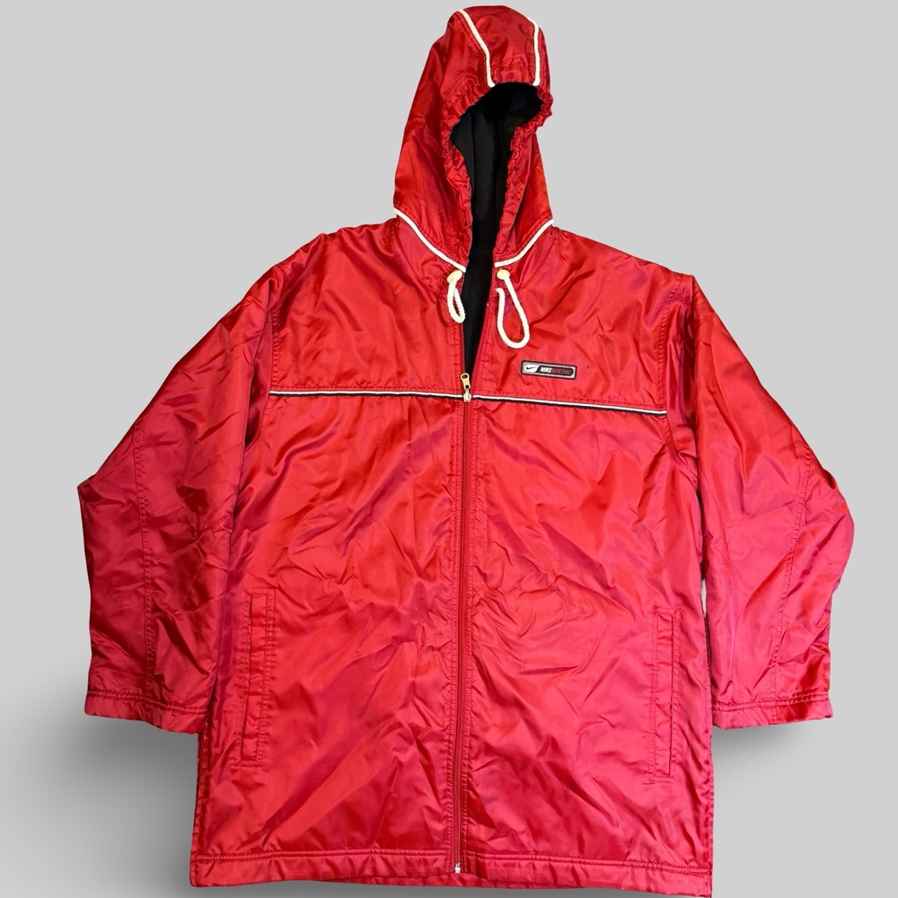 Vintage Nike Basketball Red Full-Zip Windbreaker Jacket Men's M Malaysia 90s